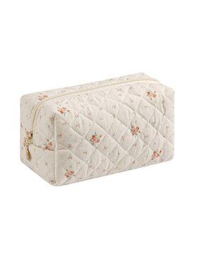 Makeup Bag Travel Cosmetic Bag for Women Girls, Zipper Make Up Pouch, Floral
